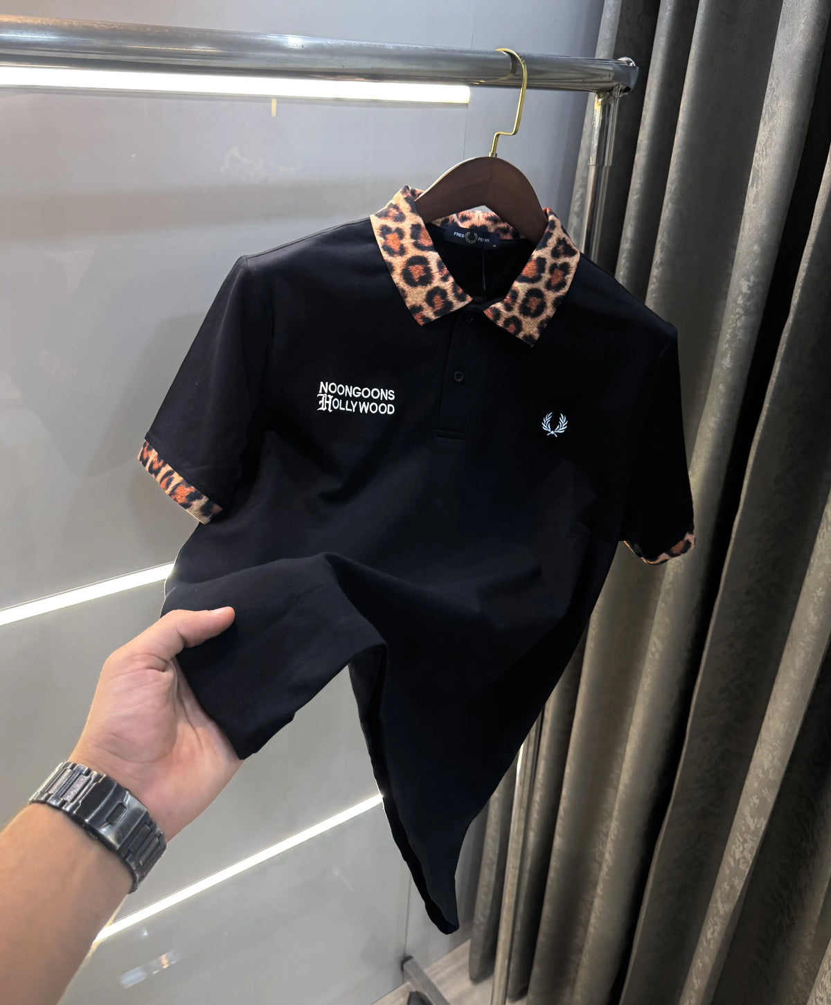 Fredperr y Black Embroidery Logo Premium Polo T-Shirt