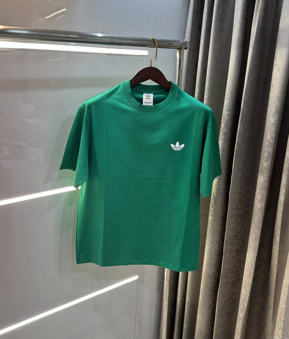 Adidas Green Logo Print Imported Oversized T-Shirt