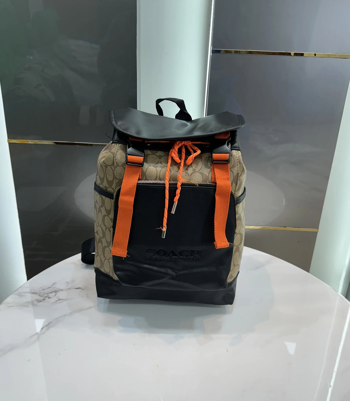 Coac h Monogram Imported BackPack Apricot Black