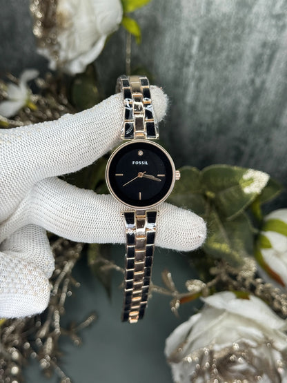 Fossi l Dual Tone Black Premium Ladies Watch