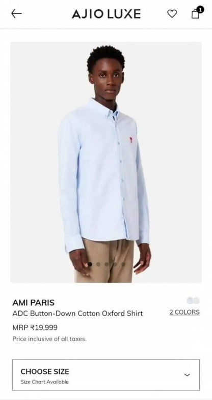 Ami Paris Sky Blue Imported Shirt