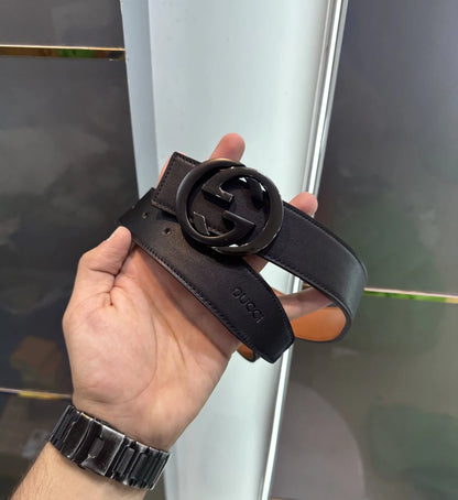 Gucc i Premium Reversible Imported Belt Grey Black g781