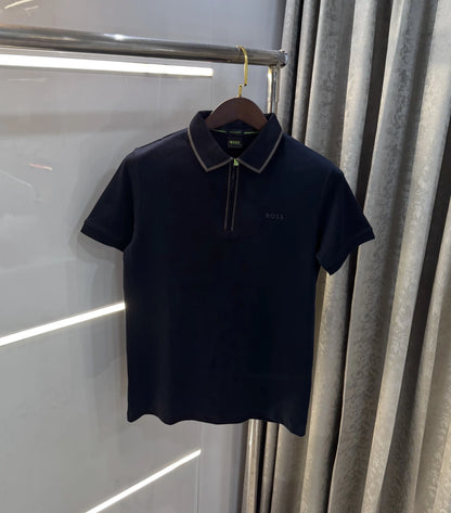 Hugo  Bos s Navy Blue Logo Work Premium Polo T-shirt