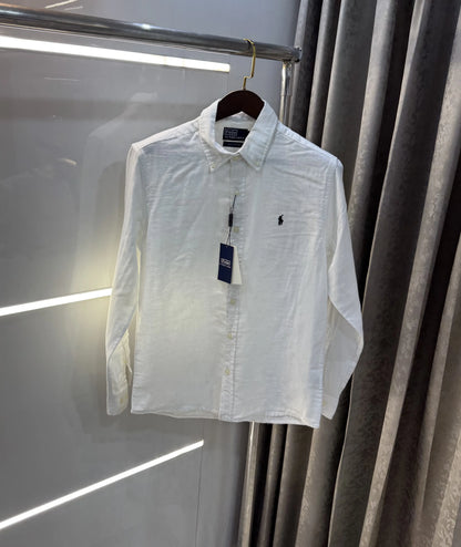 Ralph Lauren White Premium Linen Shirt