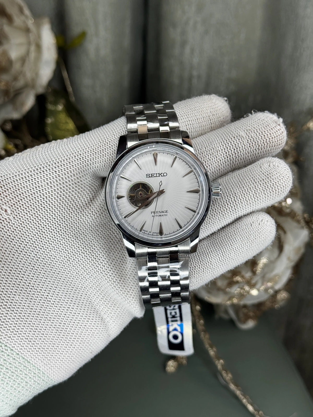 Seik o Presage Silver White Automatic Premium Watch