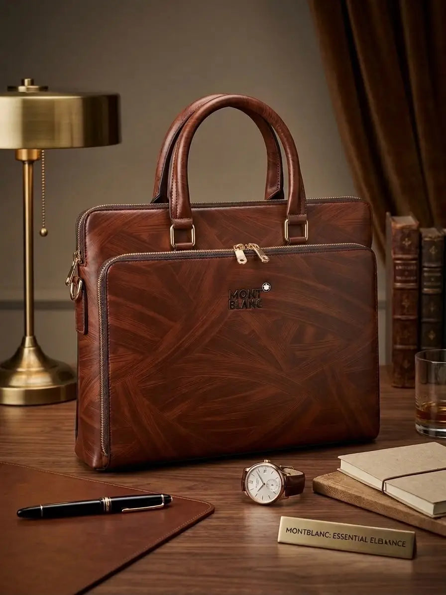Mont Blan c Luxury Premium Imported Brown Laptop Bag mb996