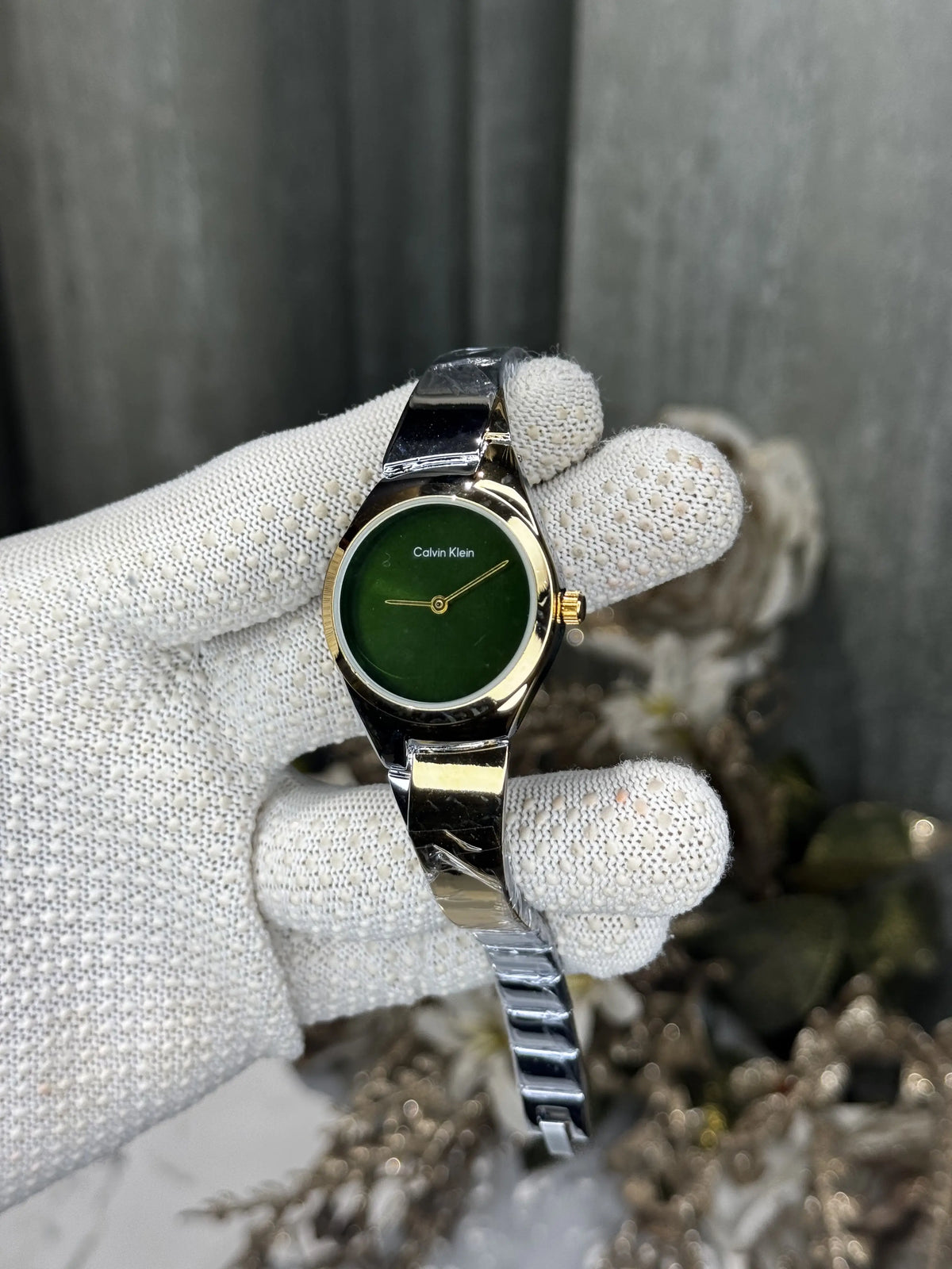 Calvin Klei n Bracelet Dual Tone Green Premium 