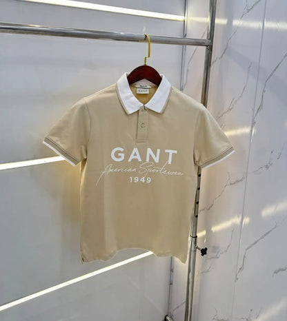 Gant Cream Logo Work Premium Polo T-shirt