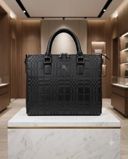 Burberr y Monogram Luxury Premium Imported Black Laptop Bag Blue b56