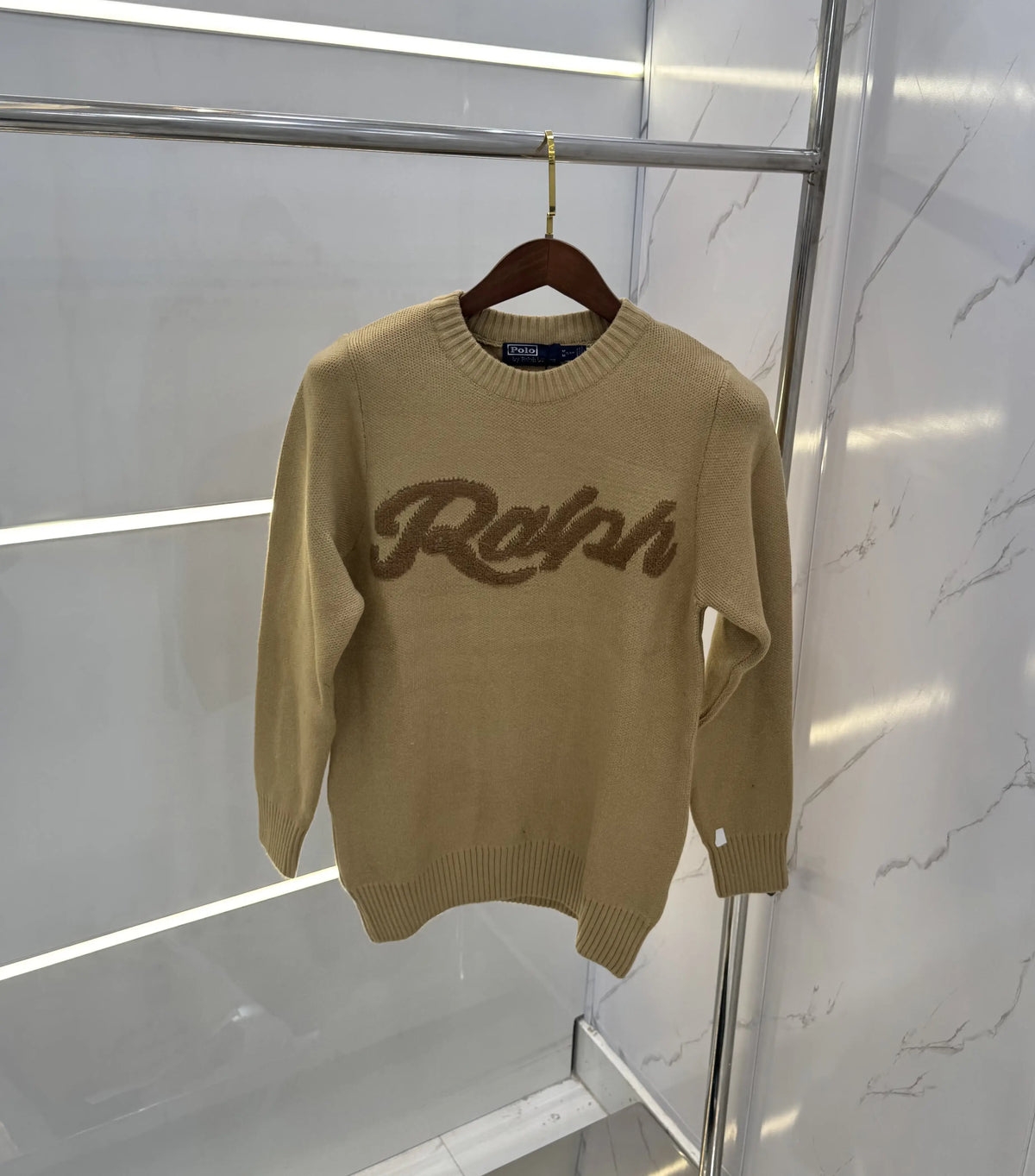 Ralp h  Lauren Beige Knitted Imported Pull Over