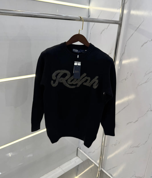 Ralp h  Lauren Black Knitted Imported Pull Over