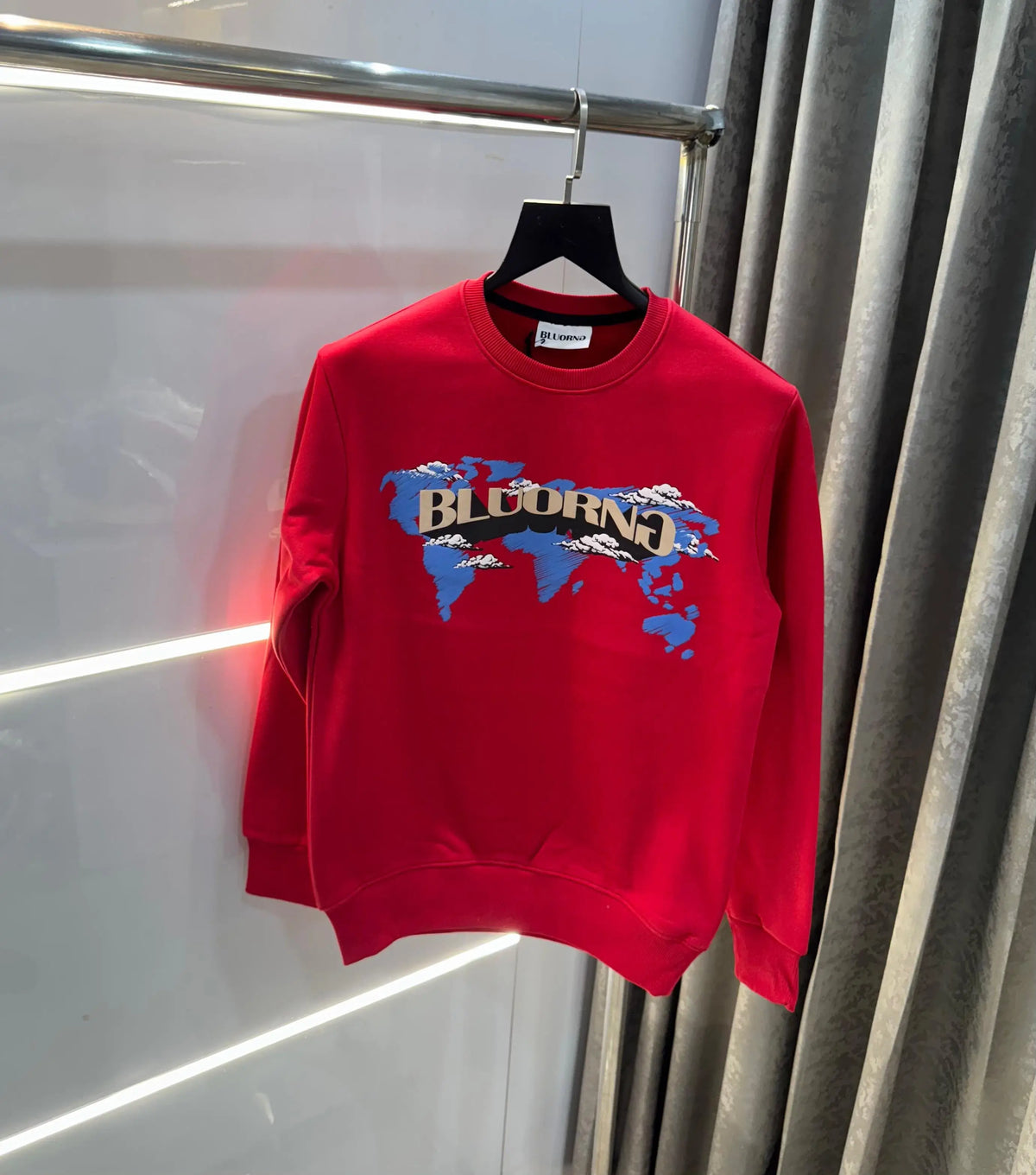  Bluoran g Red Logo Back Print Premium Sweatshirt