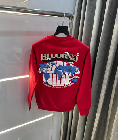 Bluoran g Red Logo Back Print Premium Sweatshirt