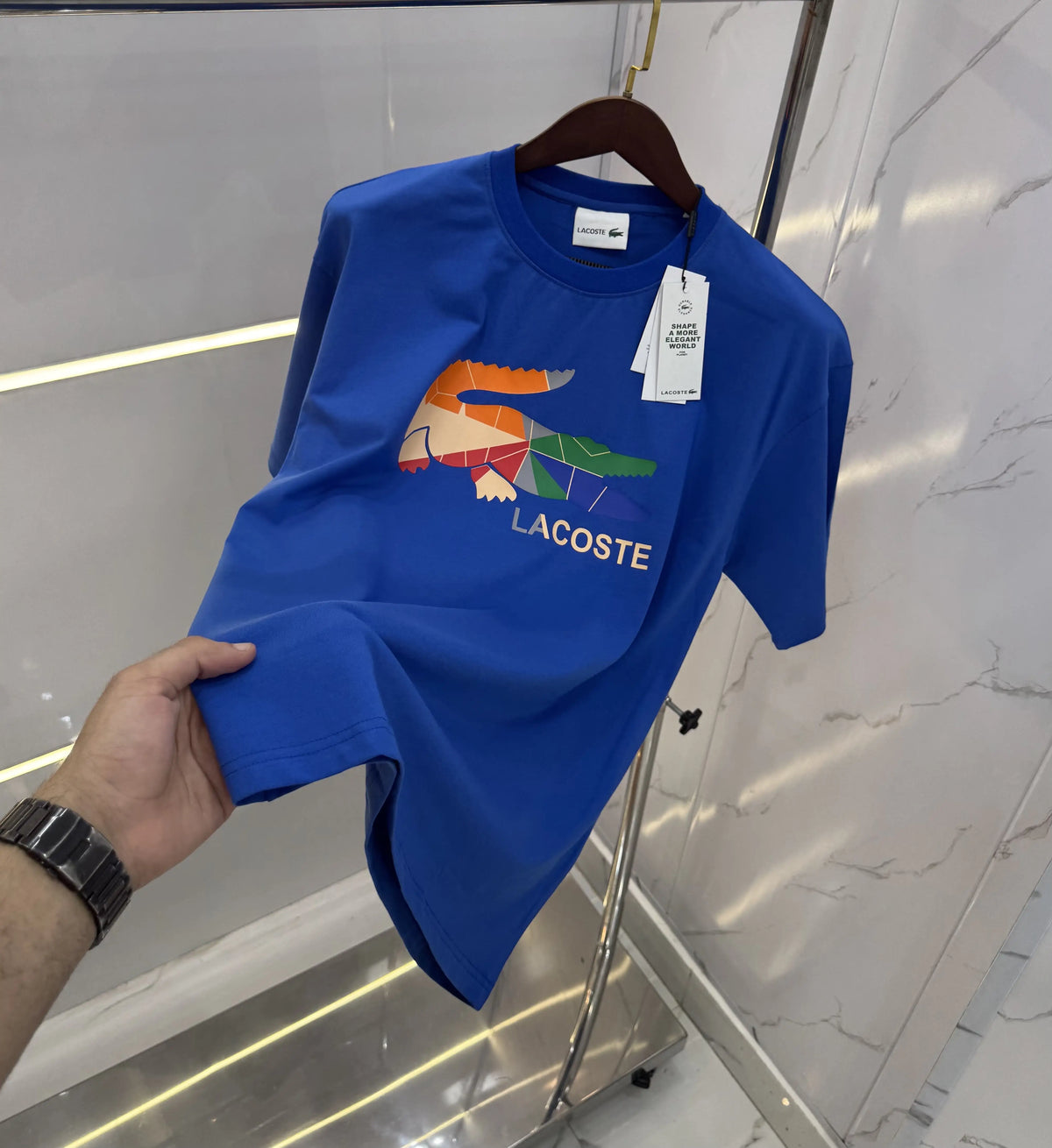 Lacost e Blue Printed Imported Oversized T-Shirt