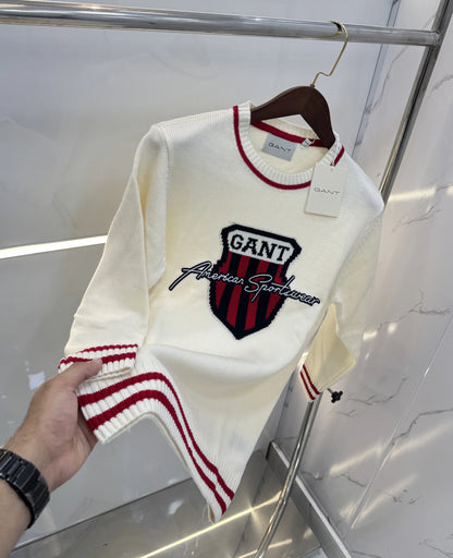 Gan.t Cream Knitted Imported Pull Over