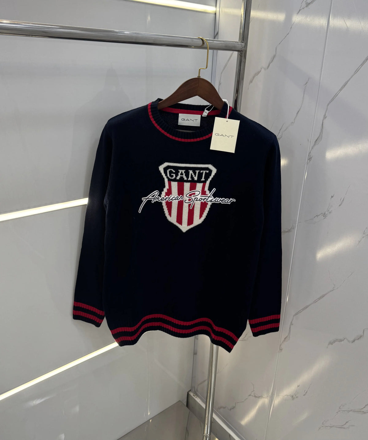 Gan.t Navy Blue Knitted Imported Pull Over