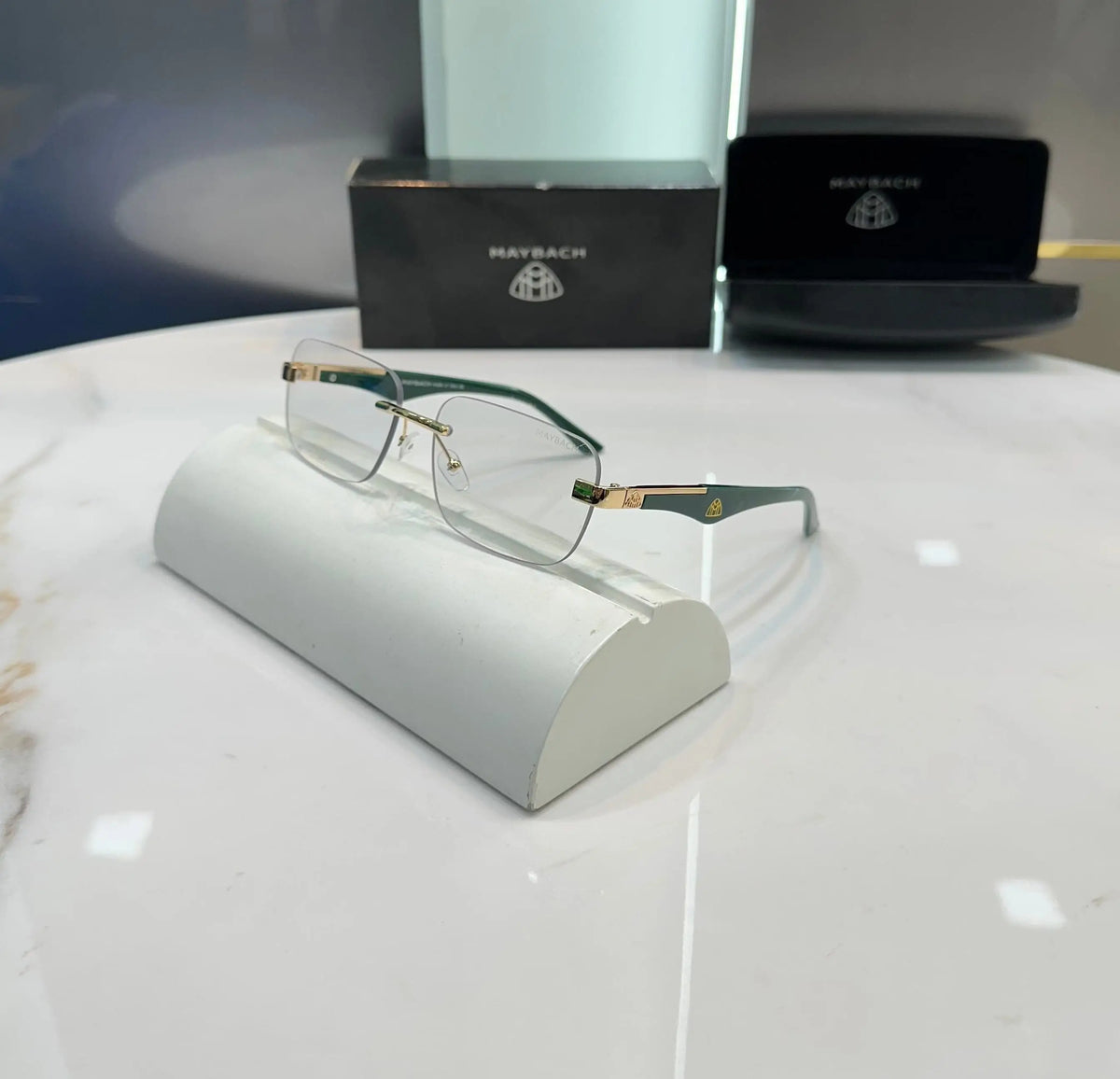 Maybach Gold Green Premium Glasses Z25