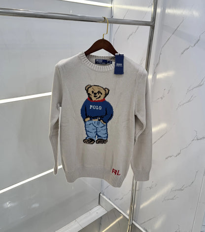 Ralp.h Laure.n Beige Teddy Knitted Imported Pull Over