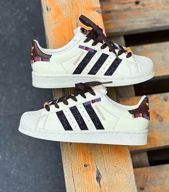 Adidas_Superstar Cream White Brown Sneakers