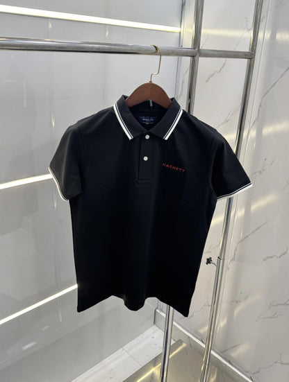 Hacket Black Embroidery Work Premium Polo T-shirt With Box