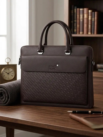 Mont Blan c Luxury Premium Imported Black Laptop Bag Brown mb607