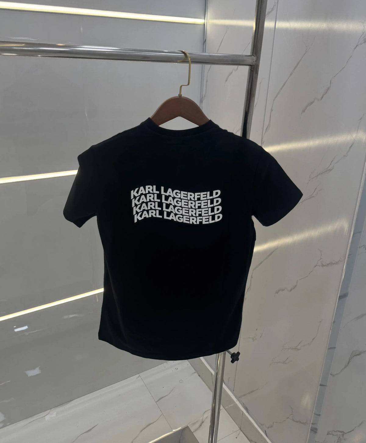 Karl Lagerfeld Black Logo Print Premium T-Shirt