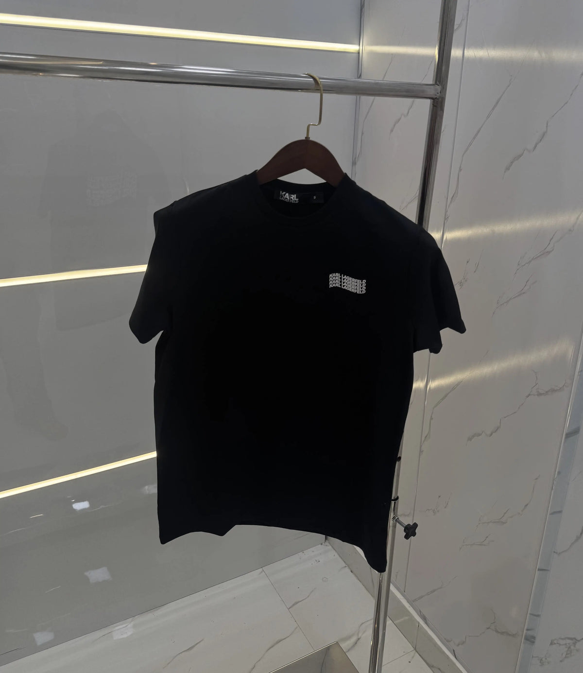 Karl Lagerfeld Black Logo Print Premium T-Shirt