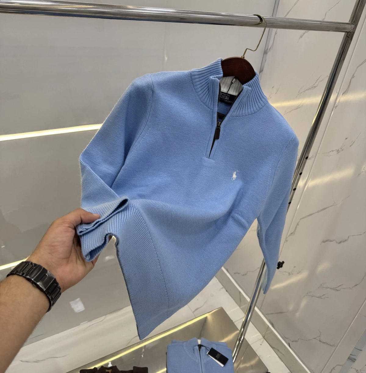 Ralph  Lauren Sky Blue Imported Knitted Pull Over