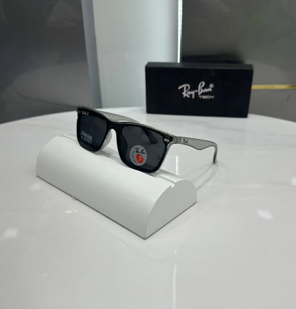 RayBan Grey Black Glossy Premium Shades 4487