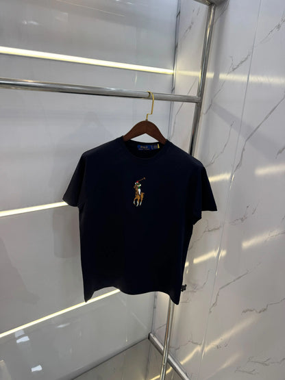 Ralp h Lauren Navy Blue Embroidery Logo premium Polo T-shirt