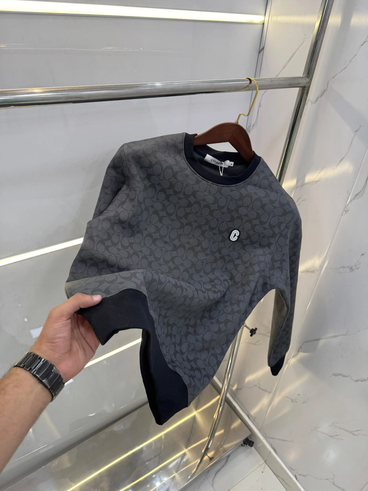 Coac h Black Imported Knitted Premium Pull Over