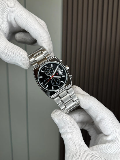 Arman i Exchange Oliver Silver Black Metal Premium Watch
