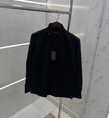 Loro Piana Black Embroidery Logo Work Premium Shirt
