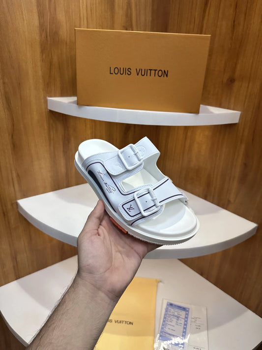 Louis_Vuitton_All White Double Lock Premium Slide