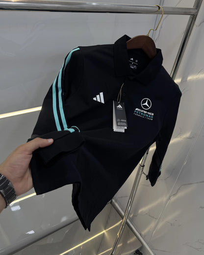 Adida s Black Logo Work Premium Full Sleeves Polo T-Shirt