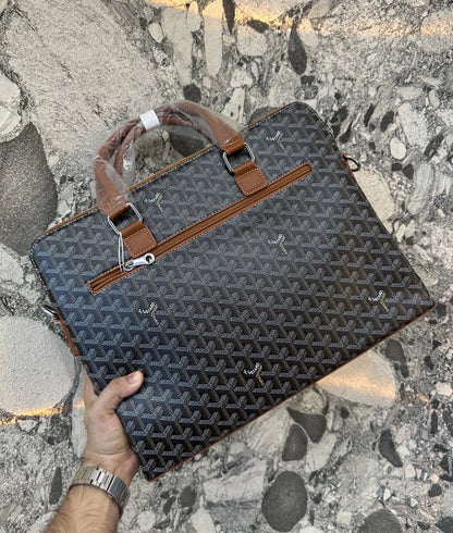 Goyar d Luxury Premium Imported Laptop Bag Brown g122