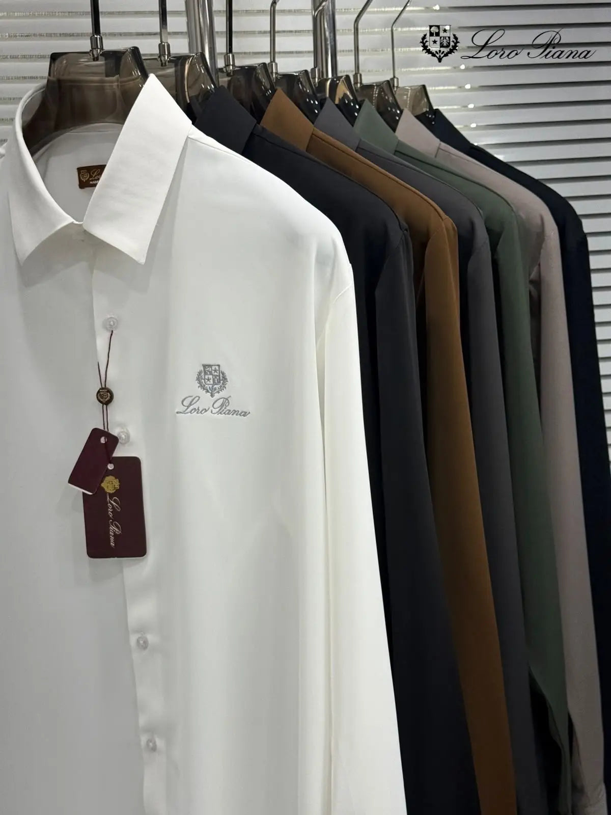Loro Piana Olive Green Embroidery Logo Premium Shirt With Original Box