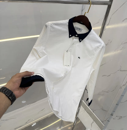 Lacost e White Embroidery Logo Work Premium Shirt