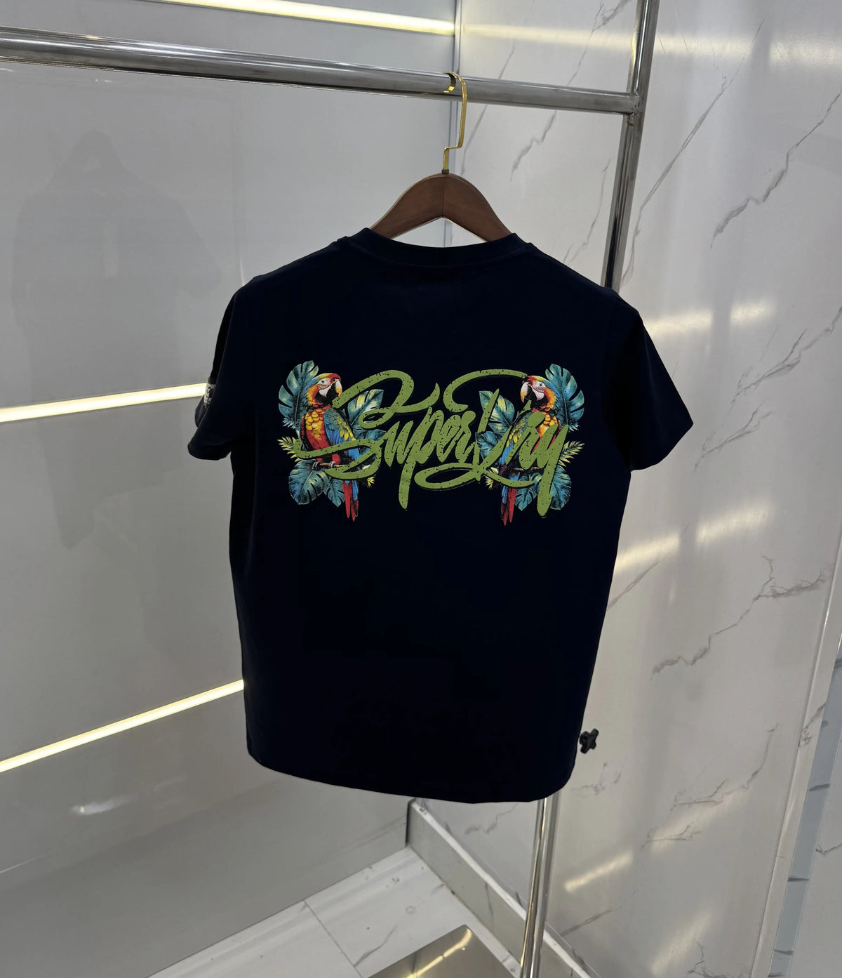 Superdr y Navy Blue Logo Work Premium T-Shirt