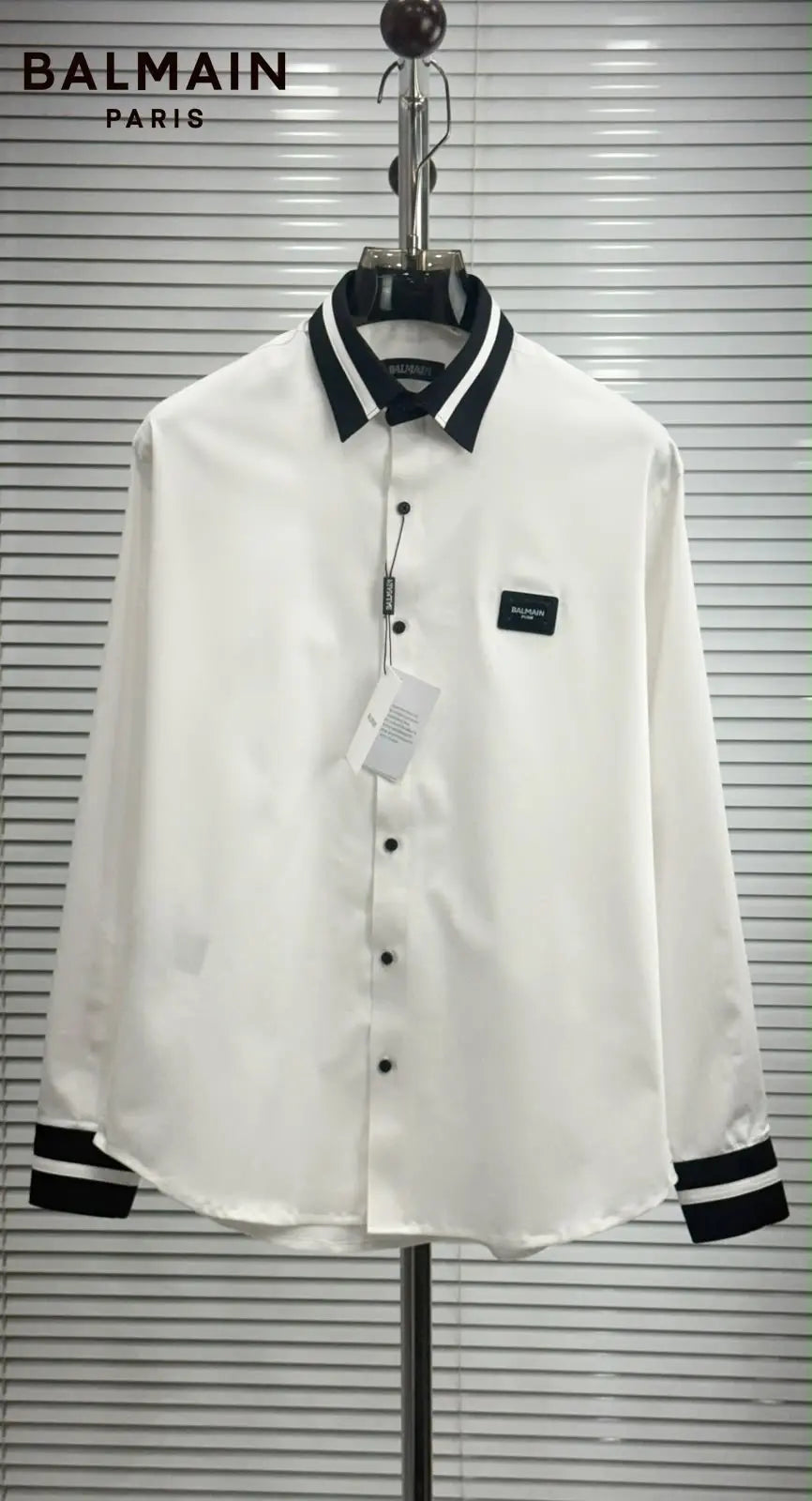 Balmai n Paris White Logo Print Premium Shirt With Original Box
