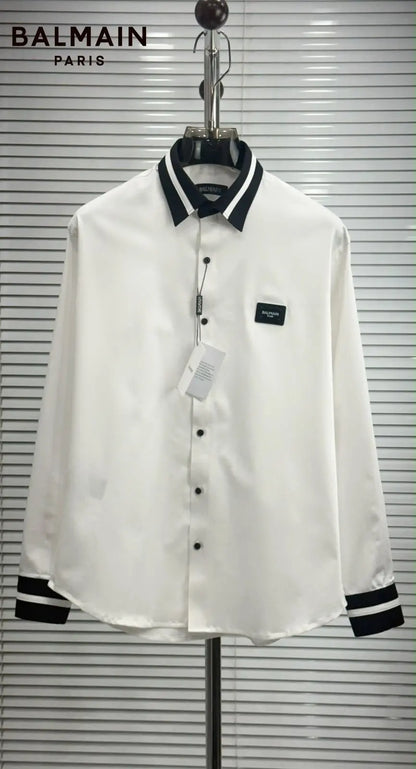 Balmai n Paris White Logo Print Premium Shirt With Original Box