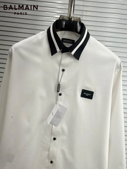 Balmai n Paris White Logo Print Premium Shirt With Original Box