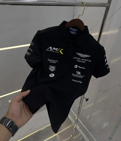 Hacket Black Logo Work Premium Polo T-Shirt