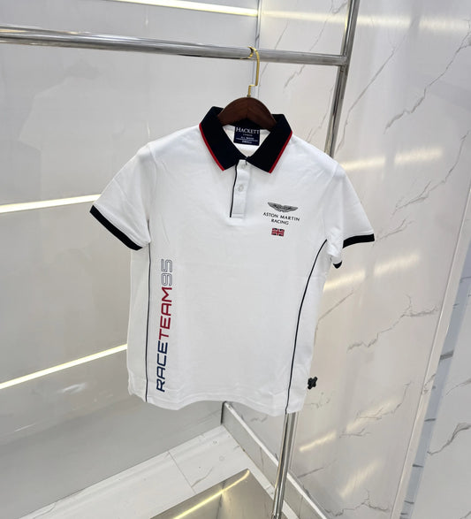 Hacket White Logo Work Premium Polo T-Shirt