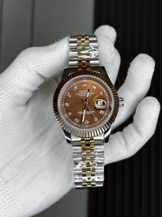 Seik o Datejust Dual Brown Premium Watch