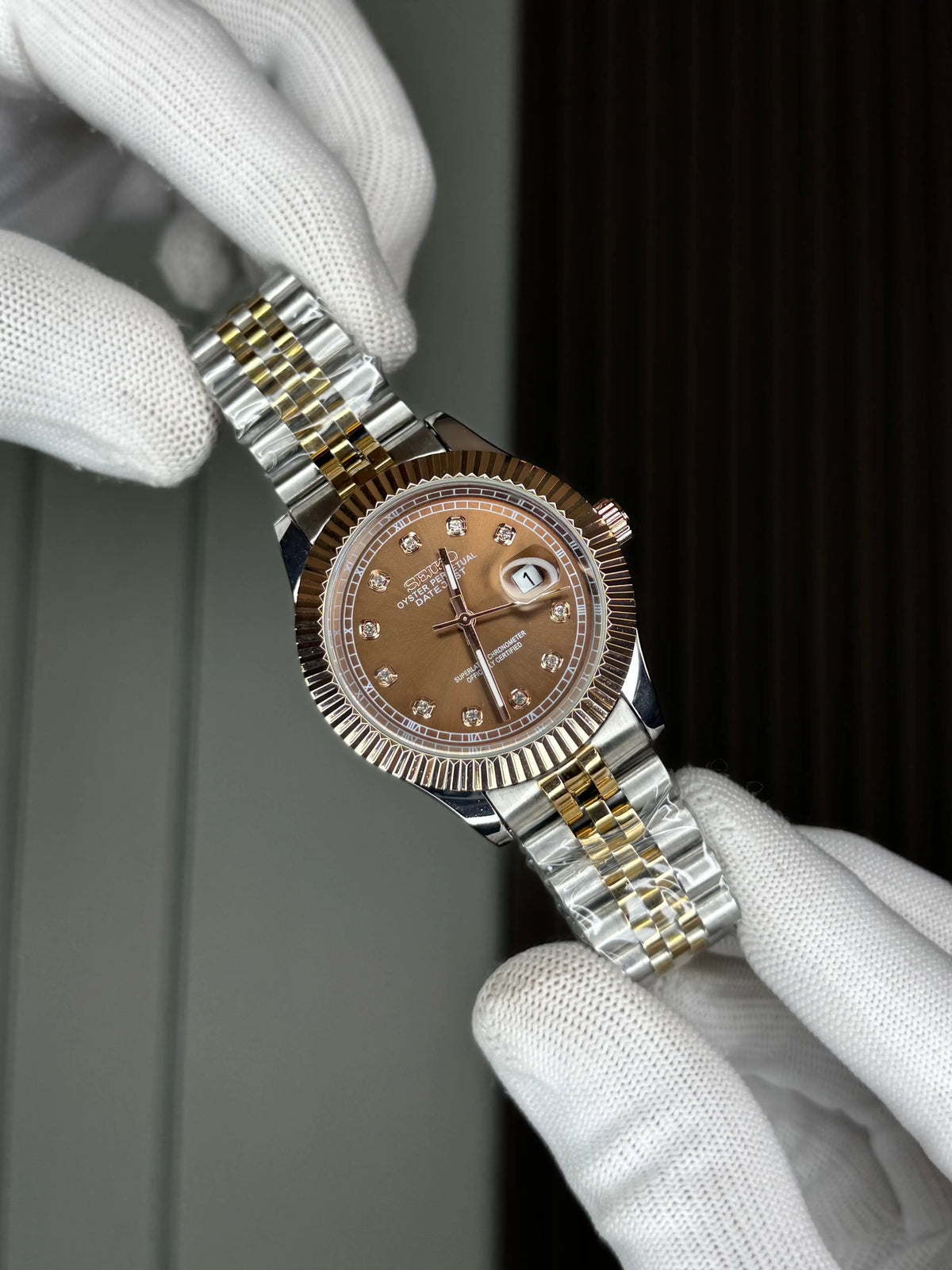 Seik o Datejust Dual Brown Premium Watch