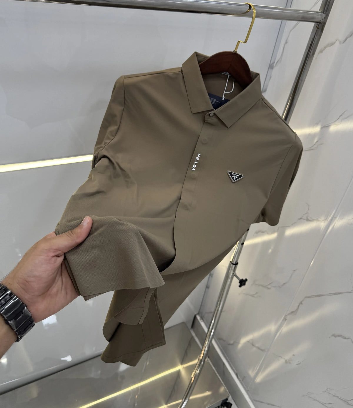 Prad a Milano Brown Imported Luxury Shirt