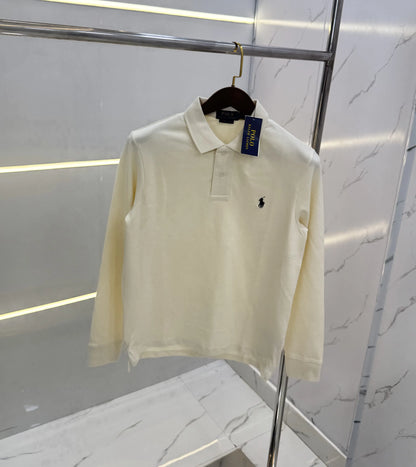Ralph Laure n Cream Embroidery Logo Premium Full Sleeves Polo T-Shirt