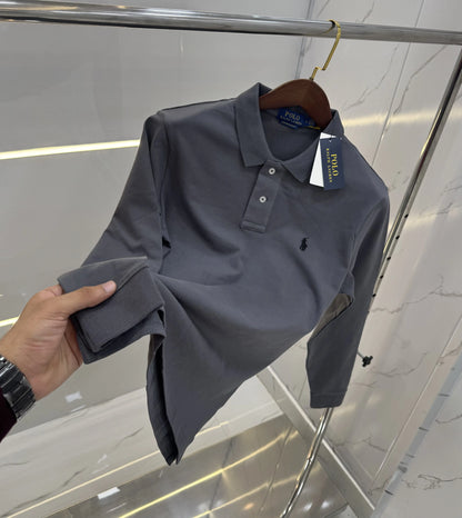 Ralph Laure n Grey Embroidery Logo Premium Full Sleeves Polo T-Shirt