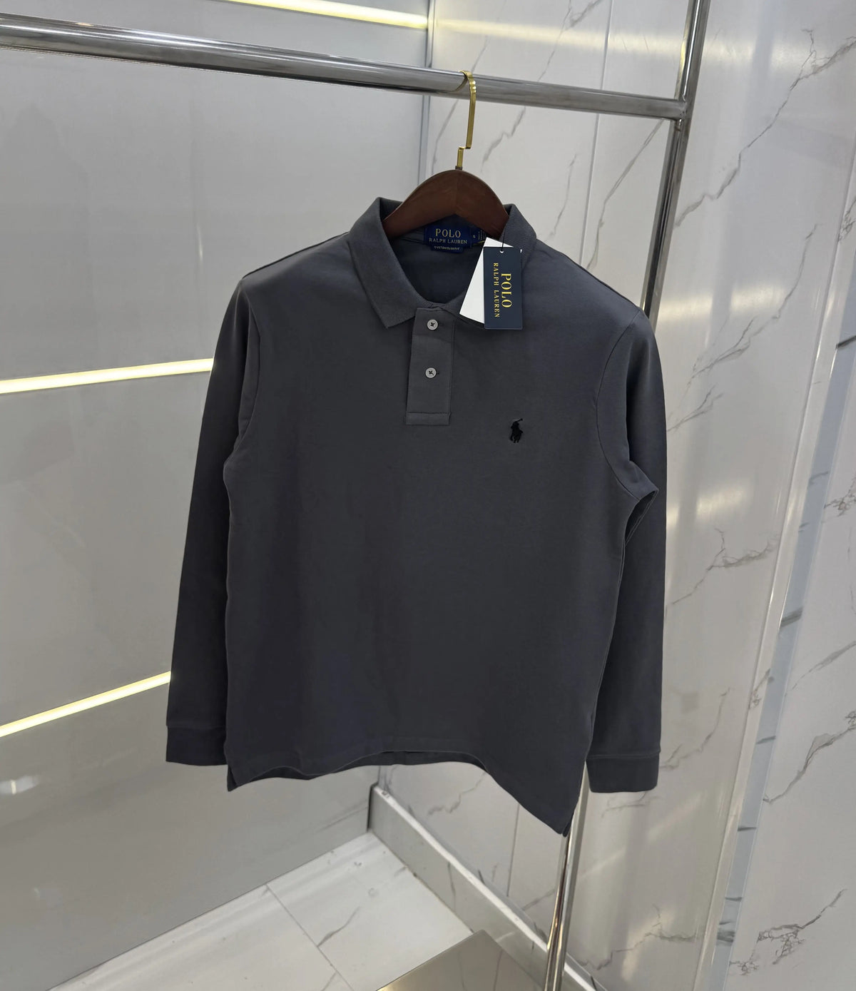 Ralph Laure n Grey Embroidery Logo Premium Full Sleeves Polo T-Shirt